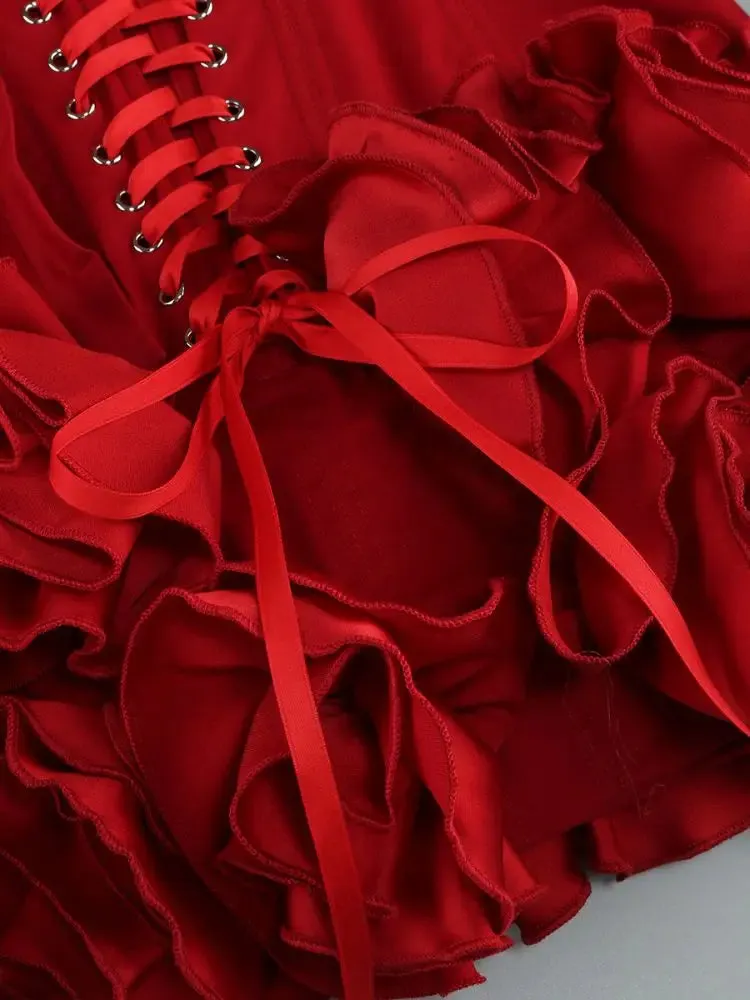 A&A Red Rose Mini Corset Dress