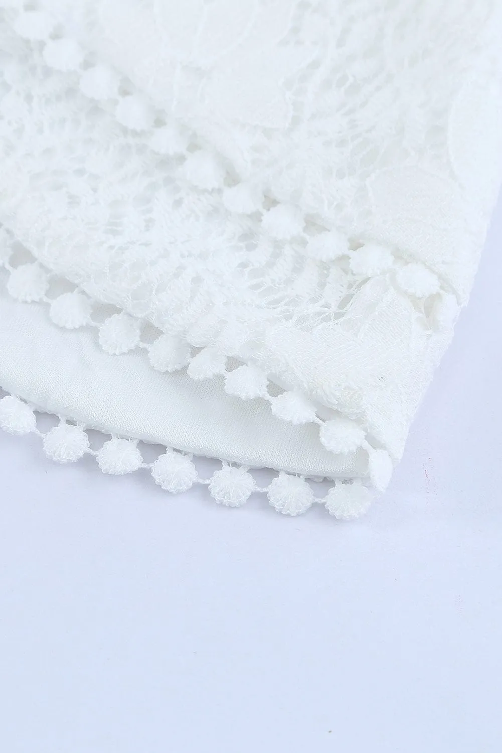Angel Sleeve Floral Lace Wrap Mini Dress with V Neck - Elegant Summer Wedding Dress