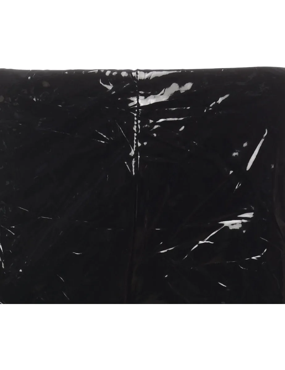 Black Shiny Tapered PVC Trousers - W28 L36