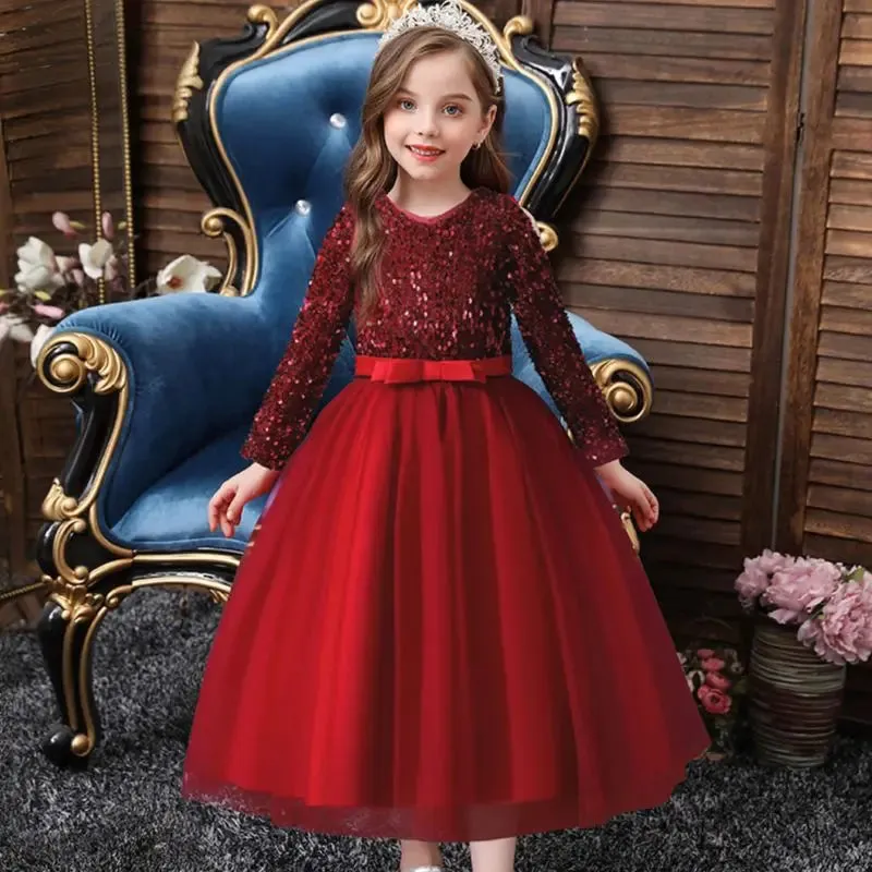 Girls Princess Mesh Dress 4-14y Holiday Winter Party Dresses