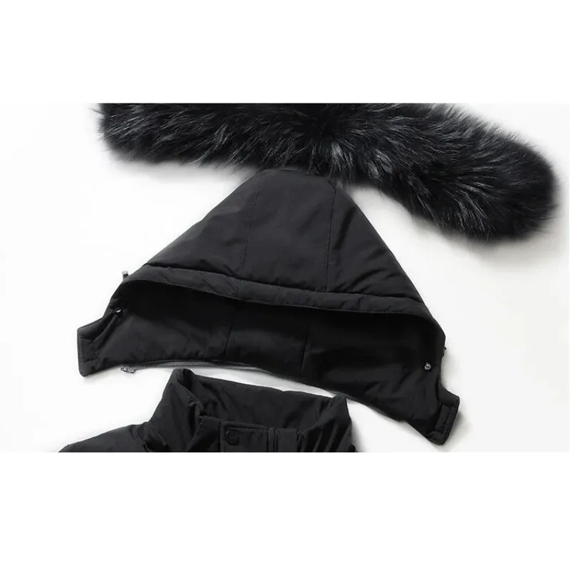 Men's Vintage Long Puffer Jacket with Fur Hood | Ideal for Autumn/Winter