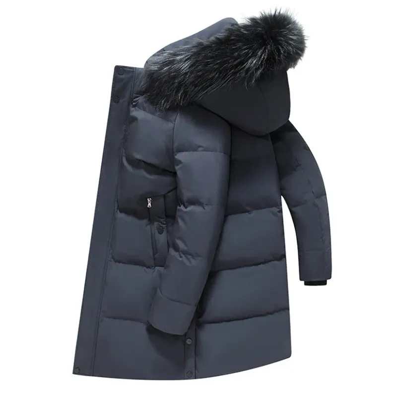 Men's Vintage Long Puffer Jacket with Fur Hood | Ideal for Autumn/Winter