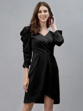 Midnight Chic Puff-Sleeve Bodycon Dress