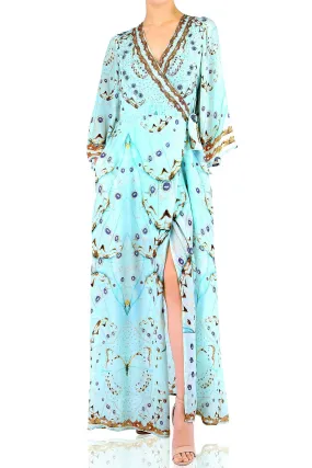Mint Wrap Dress Long Maxi