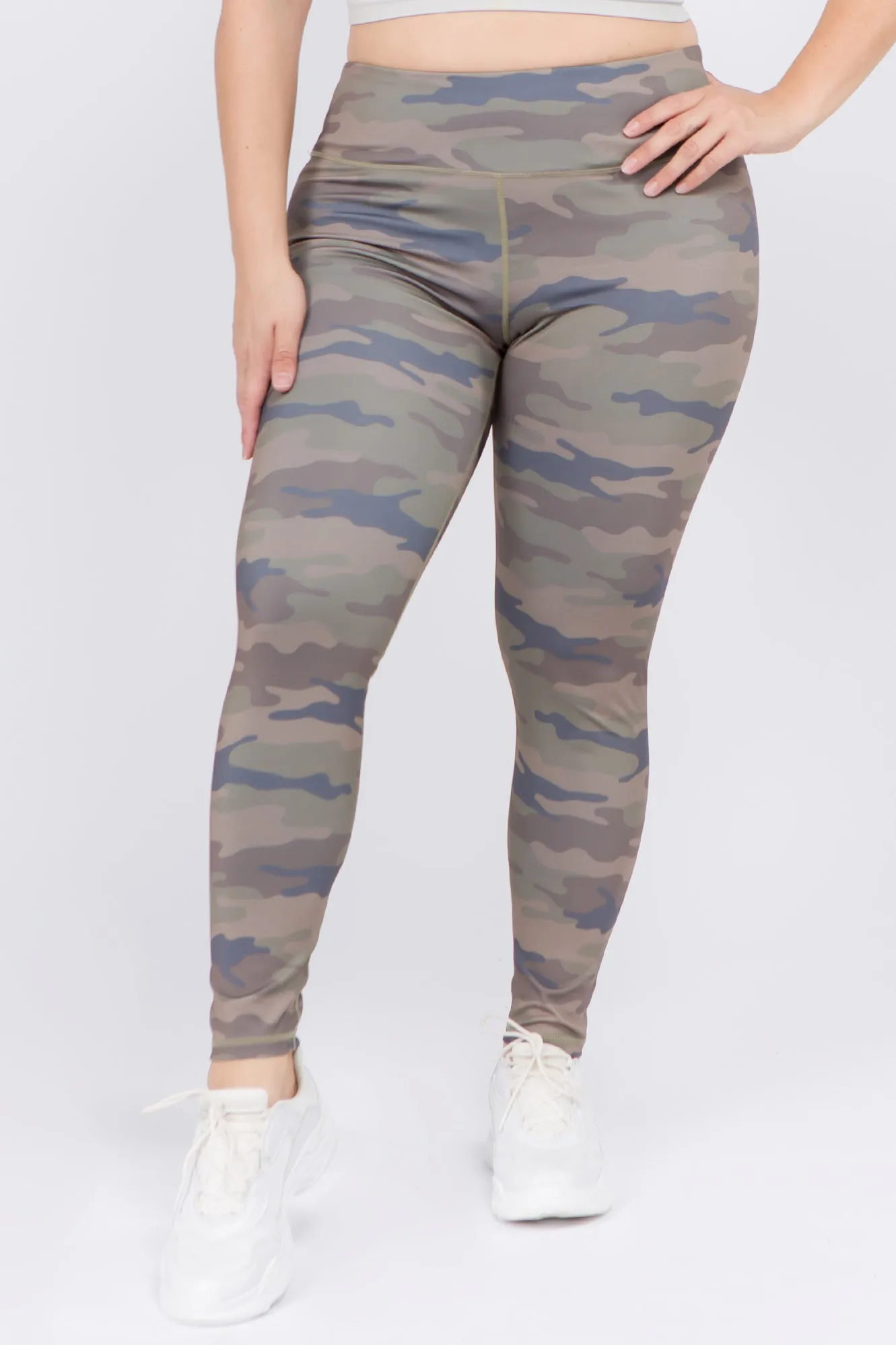 Plus Size High Ranks Active Camouflage Leggings