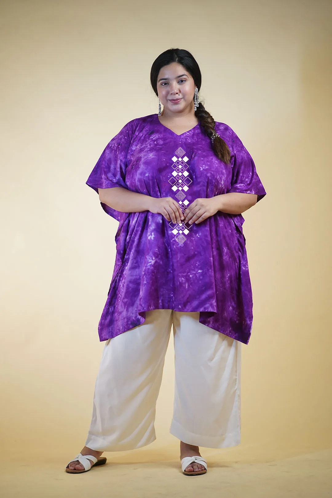 Purple Rayon TieDyeKurta - PoshInPurple