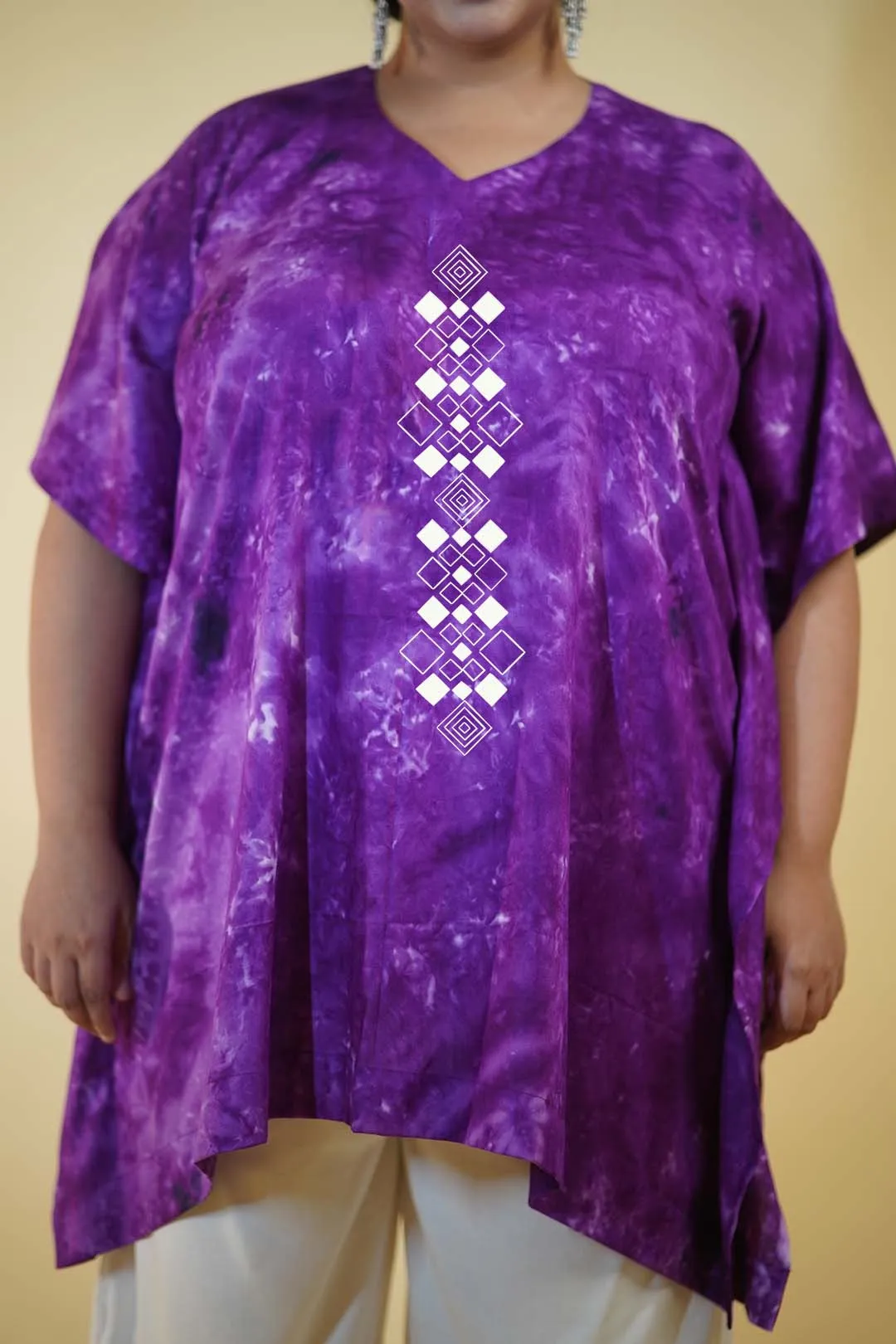 Purple Rayon TieDyeKurta - PoshInPurple
