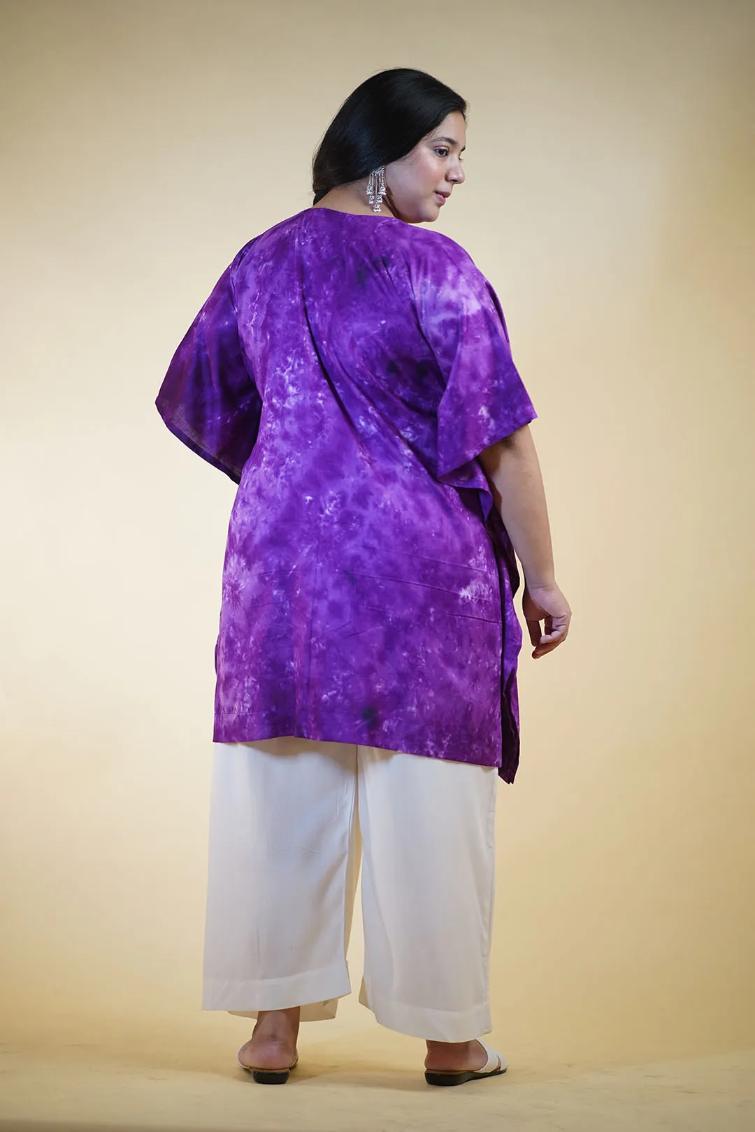 Purple Rayon TieDyeKurta - PoshInPurple