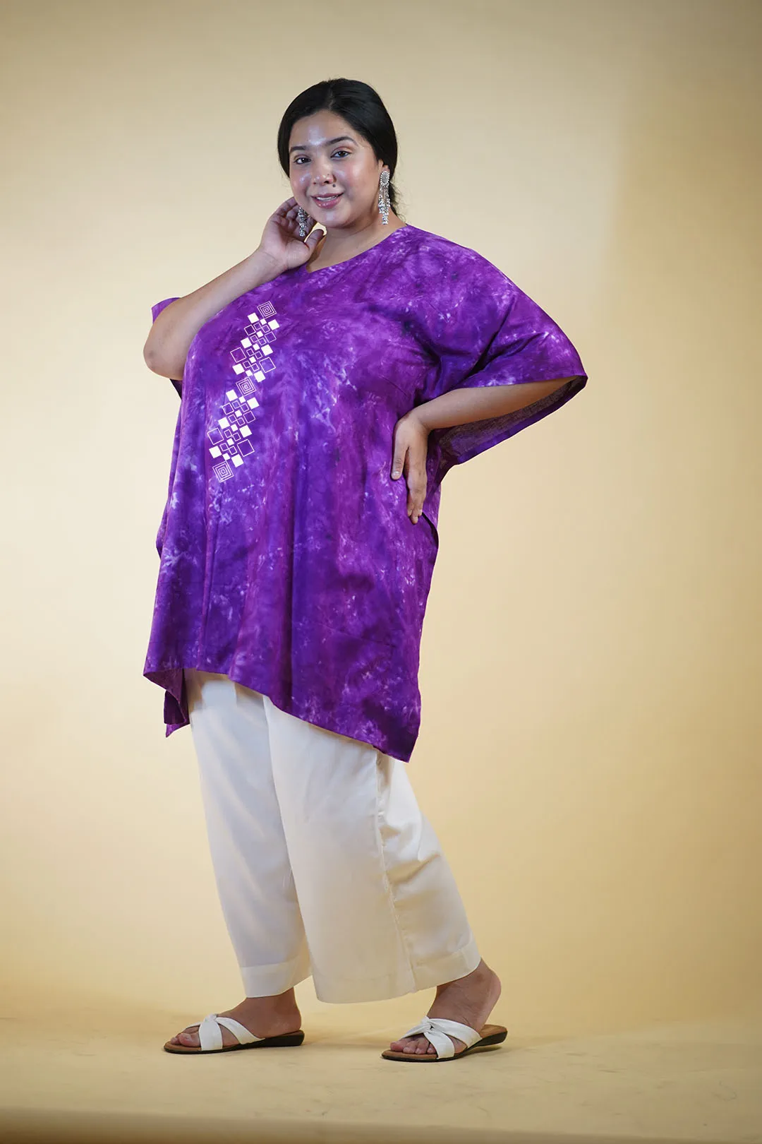 Purple Rayon TieDyeKurta - PoshInPurple