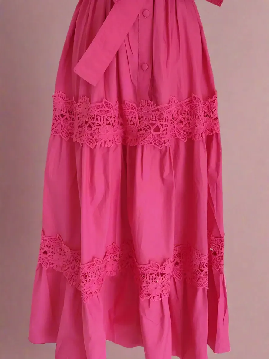 Reese Pink Embroidery Dress