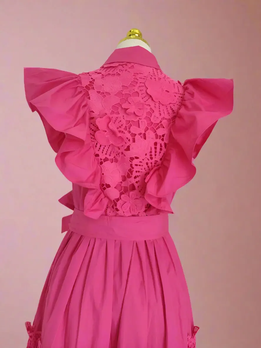 Reese Pink Embroidery Dress
