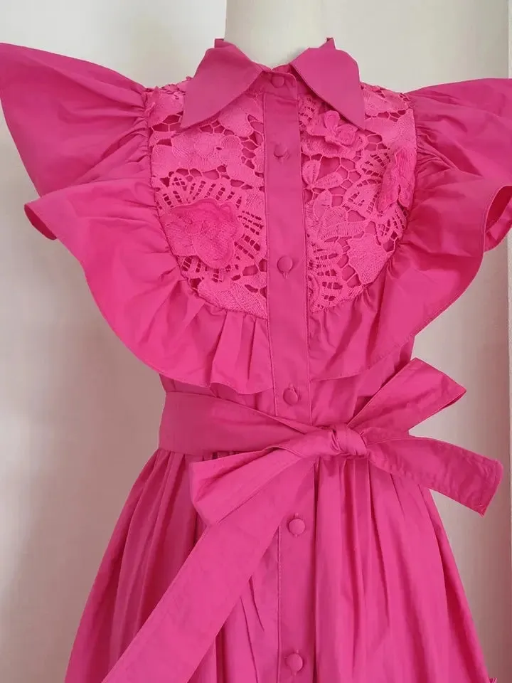 Reese Pink Embroidery Dress