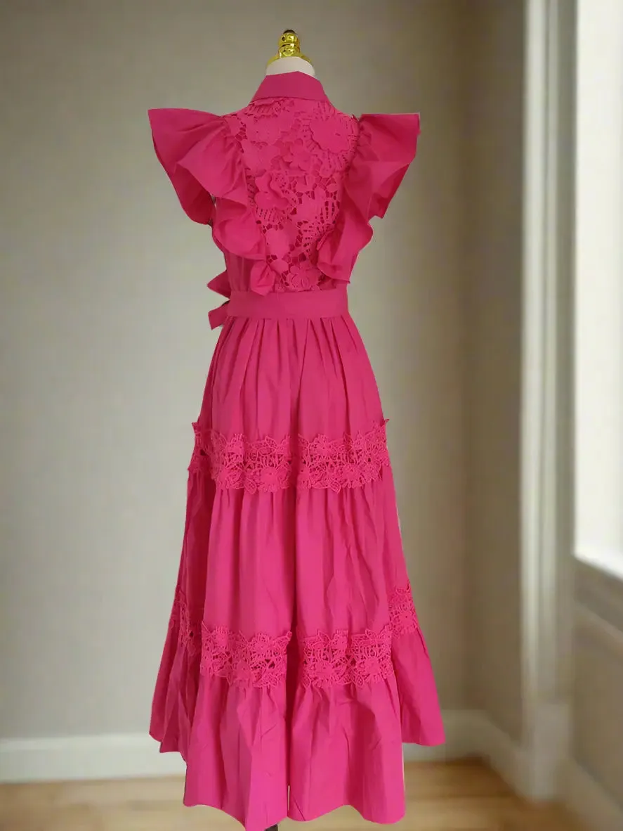 Reese Pink Embroidery Dress