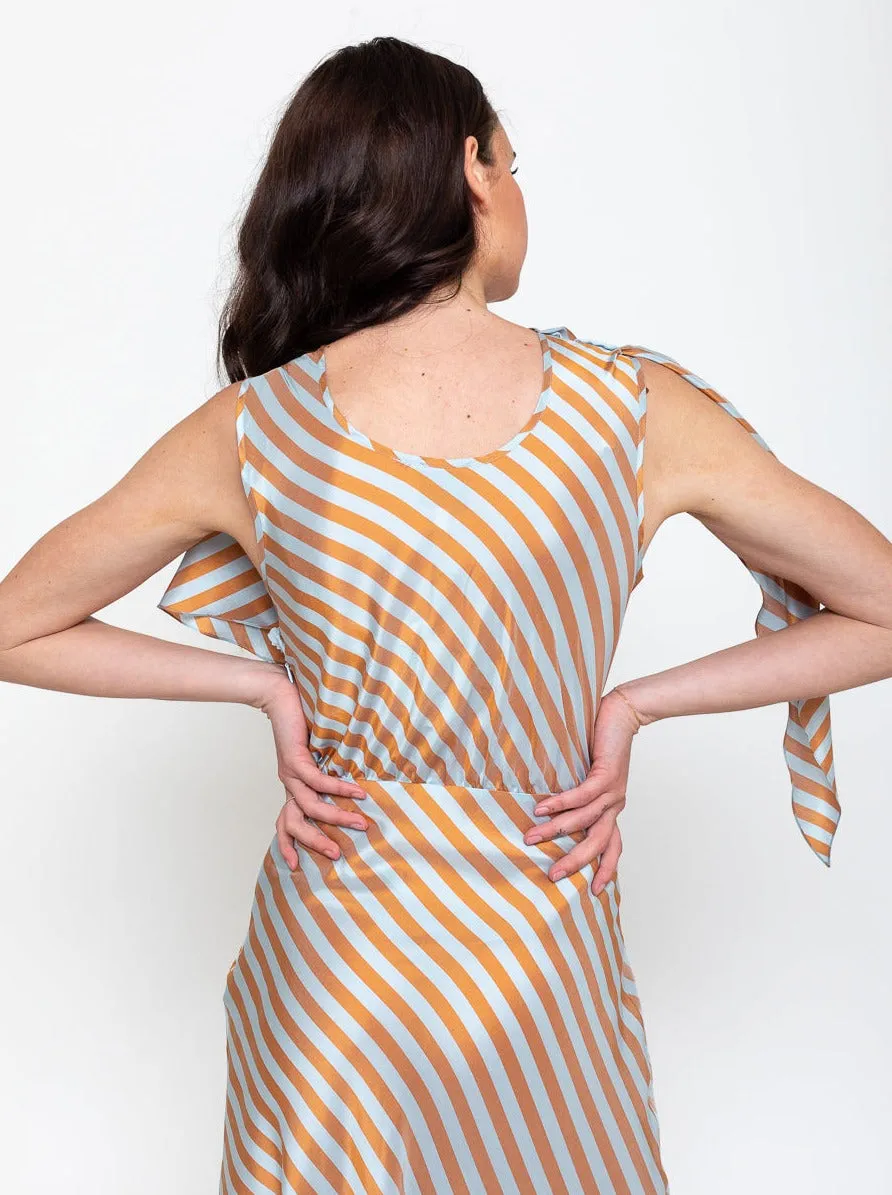 Whitney Midi Wrapped Dress - Bouboulina Stripes